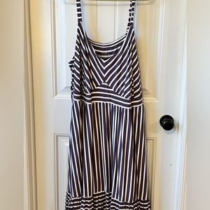 Purple striped Tiered Dress
